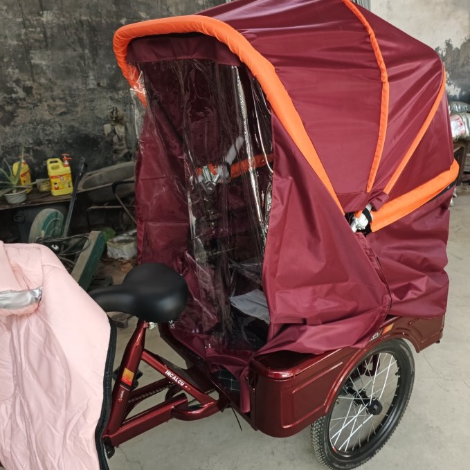 Electric tricycle carport, rain shelter, sunshade, rain shelter, pedal tricycle, folding canopy, human-powered canopy, elderly leisure Item Picture