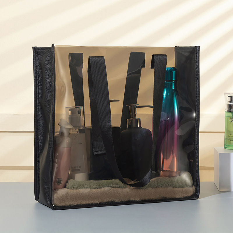 The manufacturer has eva single-shoulder bags in stock, fashionable plastic handbags, and logo transparent waterproof shopping bags available for customization full figure