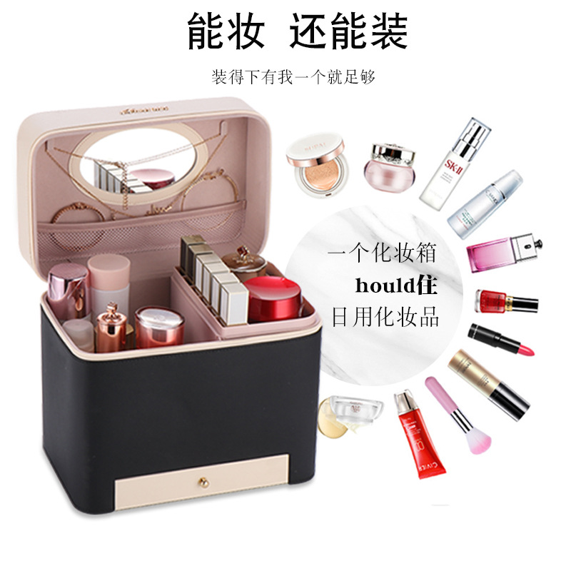 Wholesale of 2023 new color-blocking portable makeup bags for women, large-capacity dust-proof, multi-functional professional nail care storage boxes Application Scenario