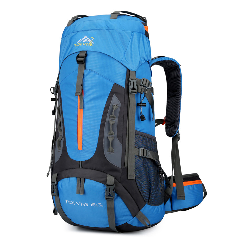 Cross-border outdoor mountaineering bag, large capacity 70L double-shoulder hiking sports bag, water-resistant multi-functional travel backpack Item Picture