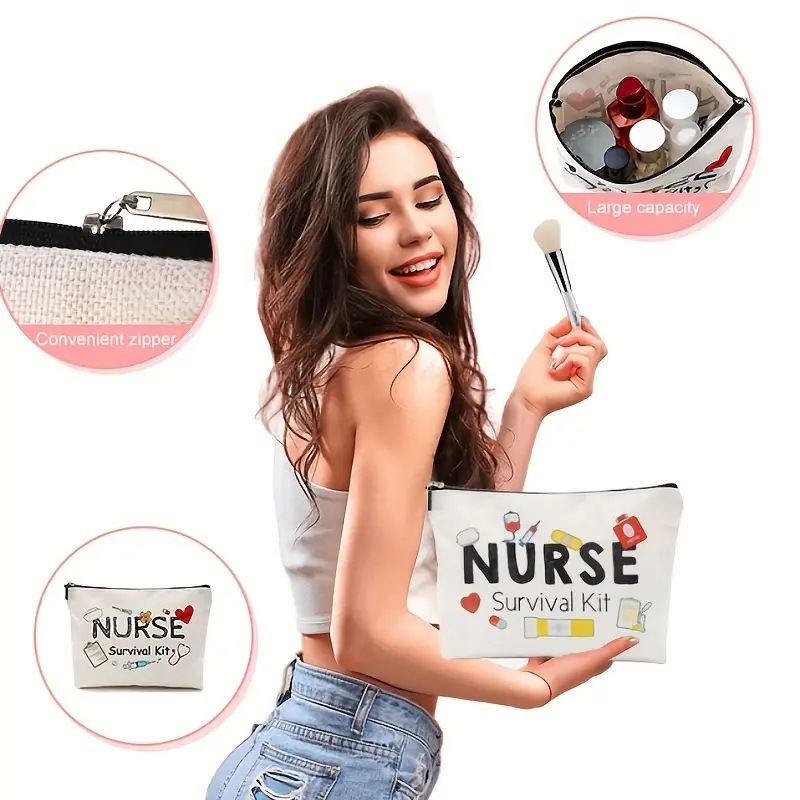 Taylor Swiftie gift makeup bag Cotton and linen Nurse letter print storage waterproof linen coin purse in stock Specification drawing