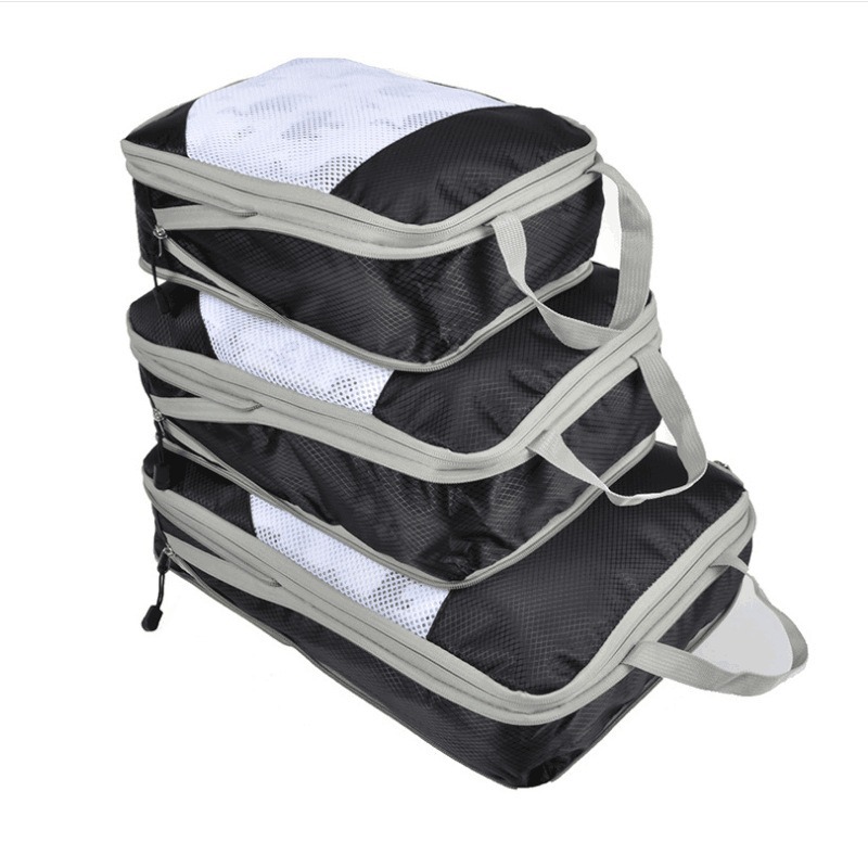 Three-piece travel compression storage bag set, suitcase organization bag, large-capacity hand-held portable waterproof clothing storage bag full figure