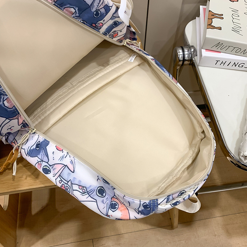 Trendy graffiti schoolbags for junior high school girls and senior high school students, large-capacity cute cartoon backpacks, and niche Instagram backpacks for girls Application Scenario