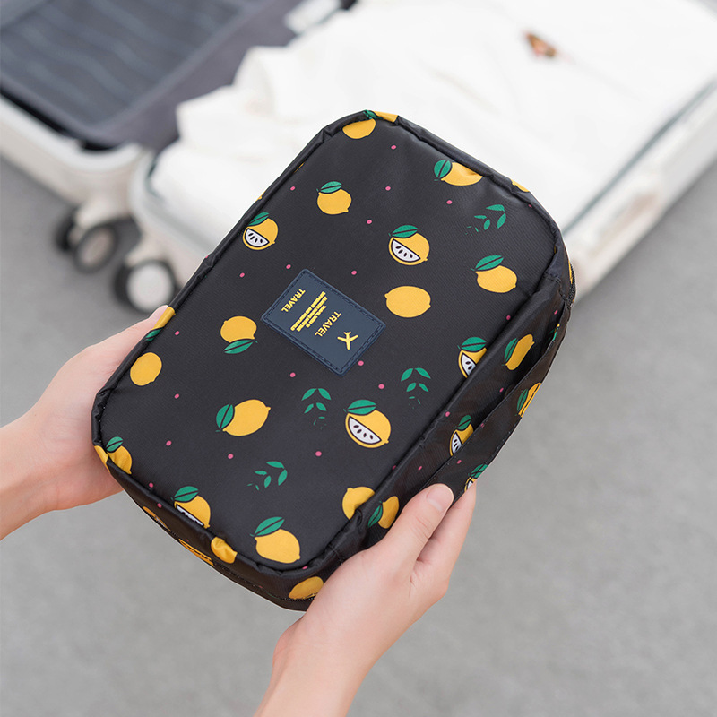 Travel toiletry bag, patterned makeup bag, multi-functional hand-held large-capacity storage bag, can be hung toiletry bag Specification drawing