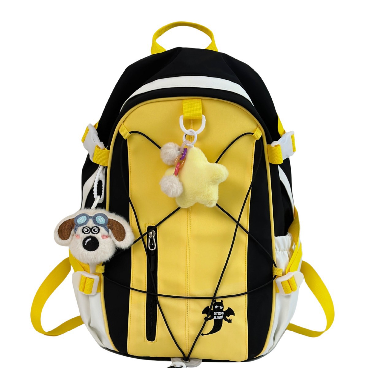 High appearance level schoolbag, cute backpack for female junior high school students, large-capacity ins color-blocking campus backpack for high school and college students Item Picture