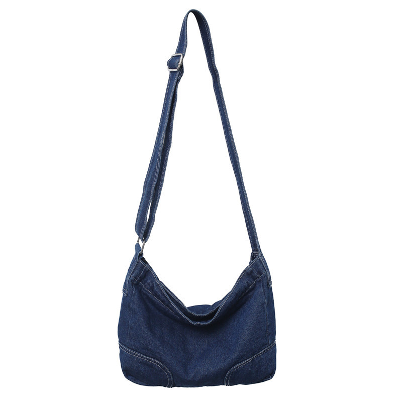 Denim canvas bag for women 2022 New style Japanese retro large-capacity crossbody bag for college students' class single-shoulder bag for women Item Picture