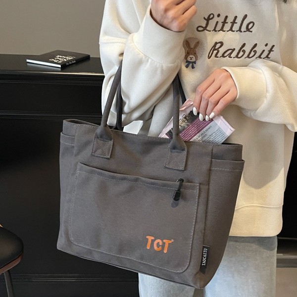 New retro and artistic nylon fabric single-shoulder bag for women, casual solid color handbag, large-capacity commuting crossbody bag for ladies details Picture