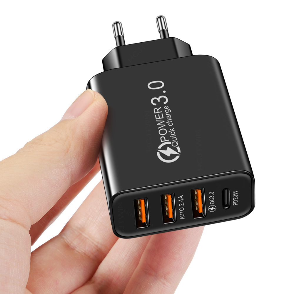 Cross-border wholesale of 2A 3USB+PD Type-c mobile phone charger multi-interface travel charging head Item Picture