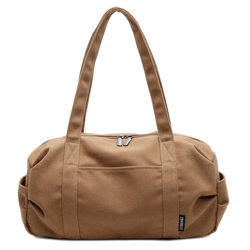 Casual new trendy Japanese-style artistic pure cotton canvas handbag, single-shoulder bag, Boston bag, casual bag and travel bag Item Picture
