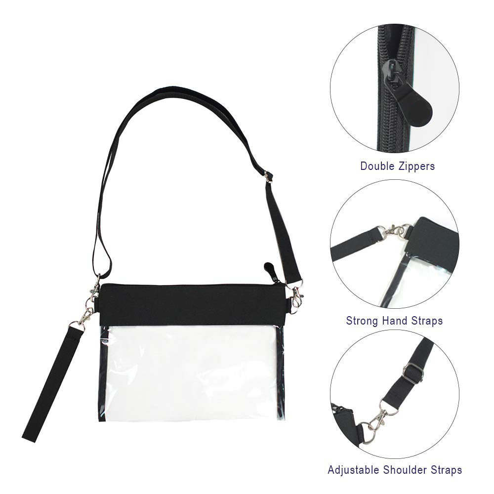 Amazon's best-selling transparent PVC crossbody cosmetic bag, stadium no-review large-capacity coin purse, waterproof storage bag Specification drawing