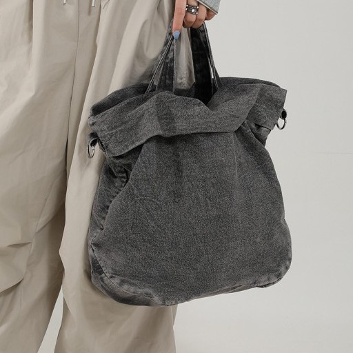 High-end commuting bag, fashionable and casual handbag, large-capacity casual and versatile denim shoulder bag, tote bag Specification drawing