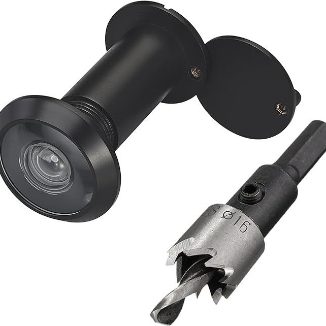 High-definition anti-picking regular black set with a back cover and visible peephole details Picture