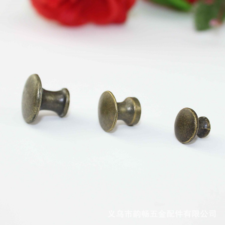 Three types of antique-style single-hole small handles, zinc alloy small handles, home decoration hardware accessories, furniture handles, mini single-hole Specification drawing
