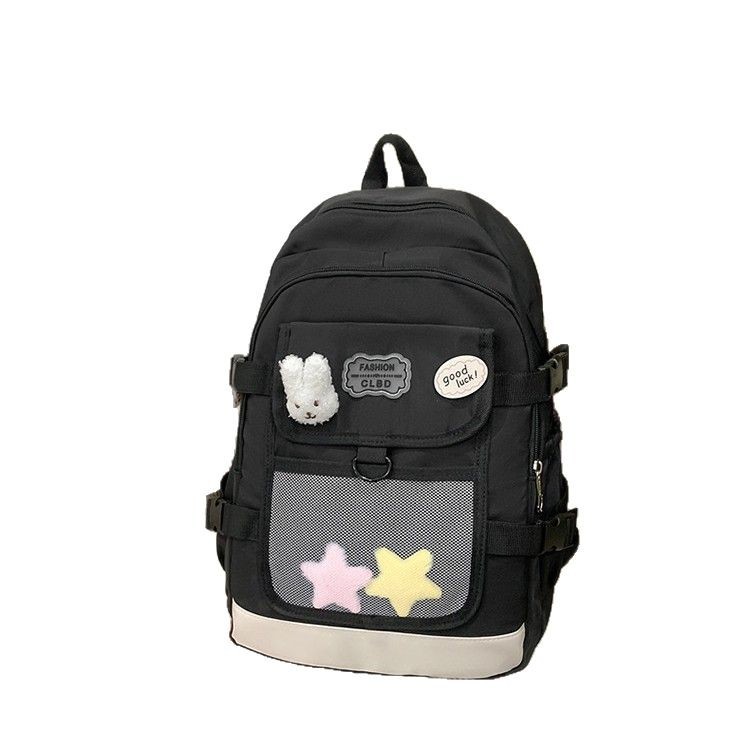 New large-capacity sturdy schoolbag for spring 2025, a backpack for girls, junior high school, senior high school and college students, and a casual commuting backpack Item Picture