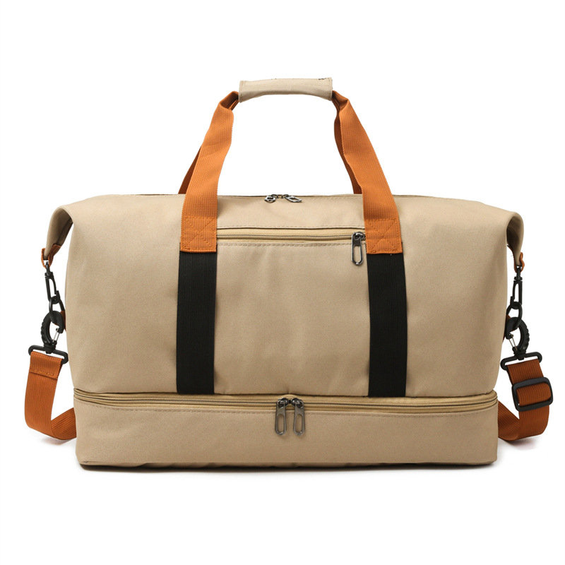 Wholesale of sports yoga fitness bags with logo printing, short travel bags, couple hand-held large-capacity outdoor luggage bags Item Picture