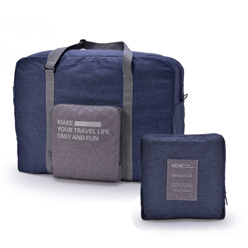Cross-border travel folding storage bag, large-capacity trolley case, single-shoulder storage bag, portable waterproof carry-on luggage bag Item Picture