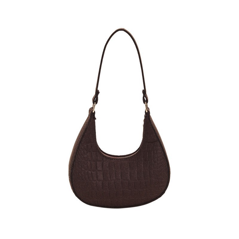 Solid color elegant ladies' bag 2023 Trendy Korean summer new stone pattern underarm bag casual single-shoulder handbag Application Scenario