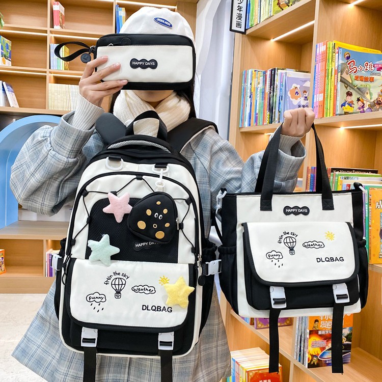 High appearance level, lightweight backpack, tutorial bag, handbag, cute student schoolbag, high school and college student backpack details Picture