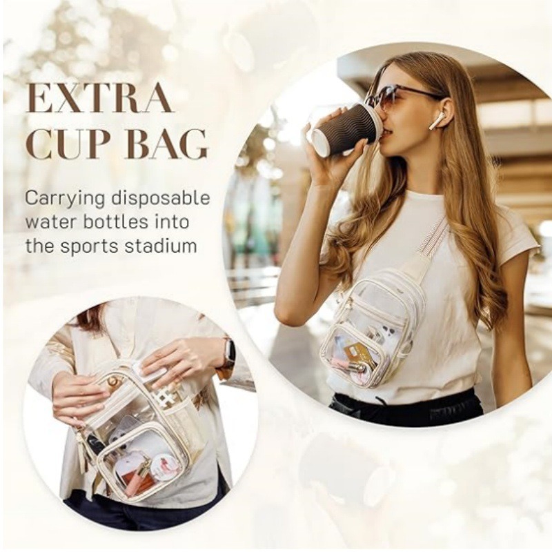 Cross-border in-stock PVC chest bags, single-shoulder bags, waist bags, crossbody bags, wallets, patterned shoulder straps, front side mesh bags Specification drawing