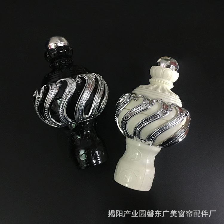 Curtain accessories, Roman rod decorative head, European plastic spiral head, injection molded curtain head, curtain rod plug head, sealing Application Scenario