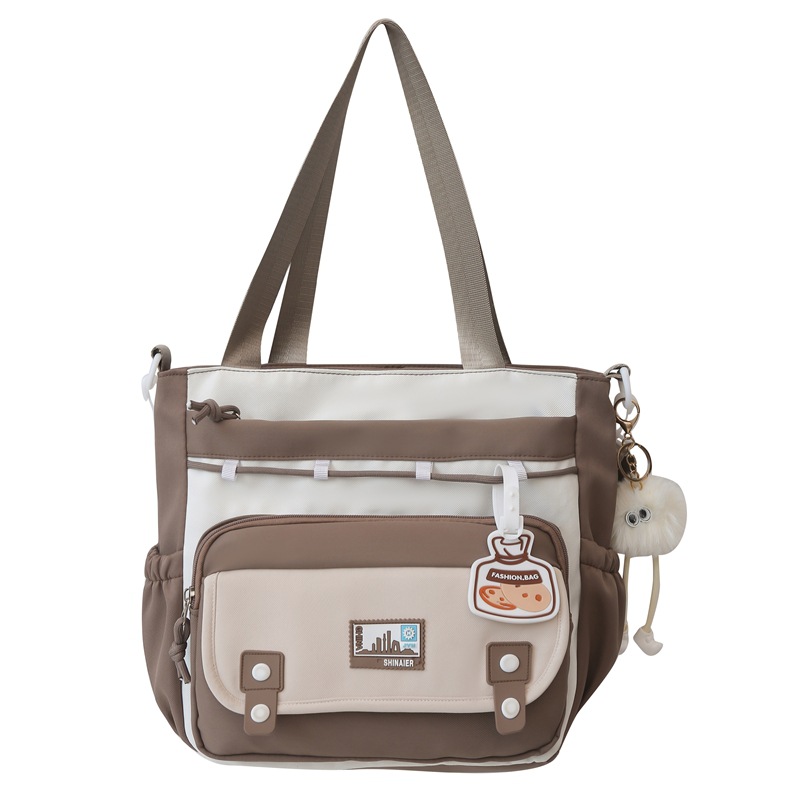 New campus trend single-shoulder bag, color-blocking tutorial bag, fresh and easy to relieve burden, casual crossbody bag for junior and senior high school students Item Picture