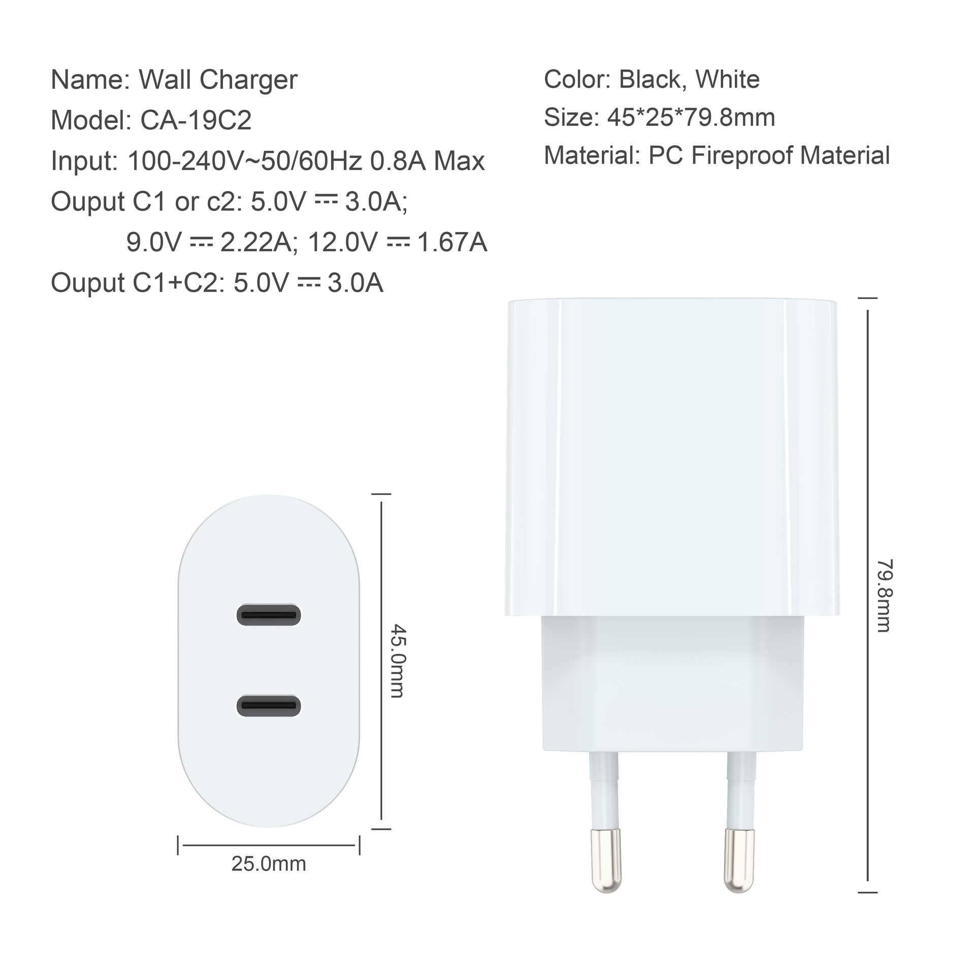Dual PD20W European standard fast charging charger, dual-port blind plug 20W fast charging, can pass certification, supports full agreement wholesale Application Scenario