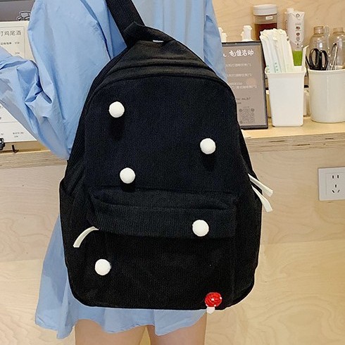 Large-capacity schoolbag, cute student backpack, retro casual corduroy backpack, fashionable and fresh computer bag Application Scenario