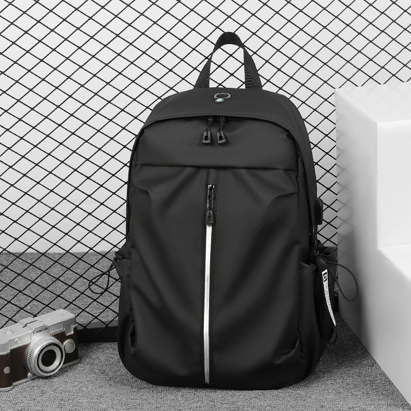 Simple, lightweight, casual travel backpack, junior high school and senior high school schoolbag, men's large-capacity, high-appearancelevel backpack, computer bag full figure