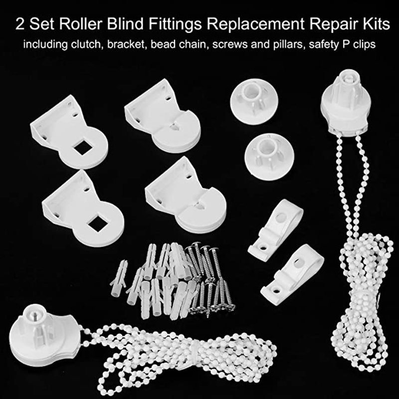 Cross-border retail: 2 sets of 25MM roller blind head controllers with hook-pull bead curtain heads come with a 3-meter bead chain full figure