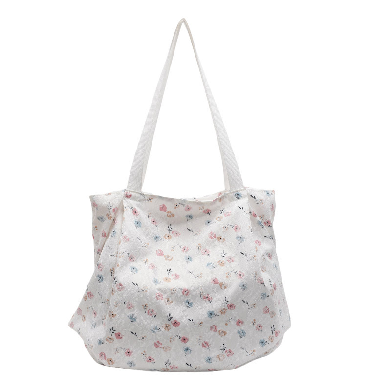 Cross-border floral print fabric bag for women 2025 New style, fashionable and versatile shoulder bag, large-capacity commuter tote bag for women Item Picture
