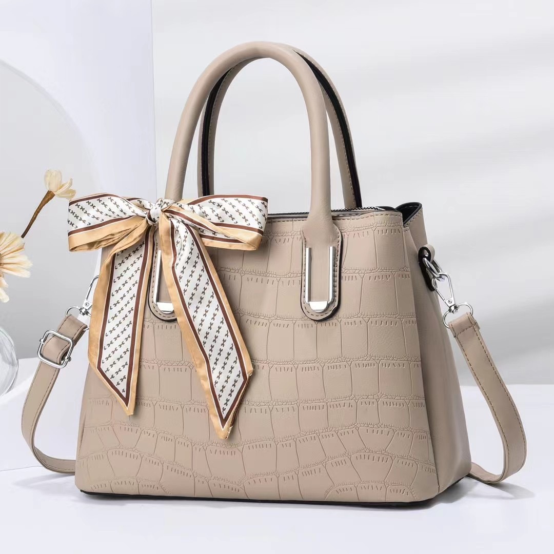 A new 2024 trendy women's bag with stone pattern silk scarf, simple cross-border large-capacity single-shoulder crossbody texture full figure