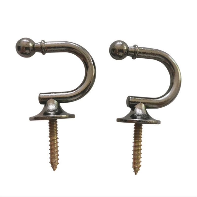 A cross-border metal wall arc-shaped hook, aluminum alloy curtain accessory, decorative wall hook, curtain hook Application Scenario