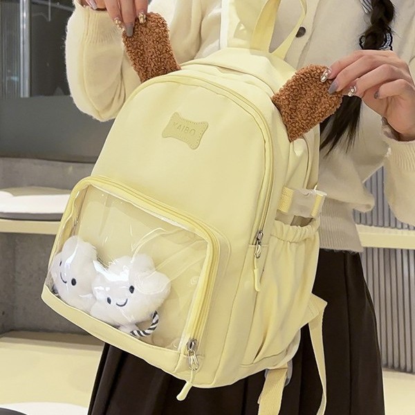 Cute student large-capacity backpack, soft and adorable puppy backpack for girls, pain relief bag, versatile and fashionable plush backpack Application Scenario