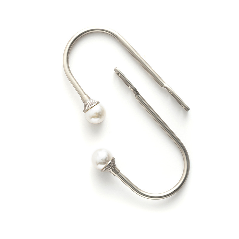 Cross-border supply modern and simple U-shaped pearl curtain wall hooks, wall hooks, hook wholesale factory direct sales of curtain accessories Item Picture