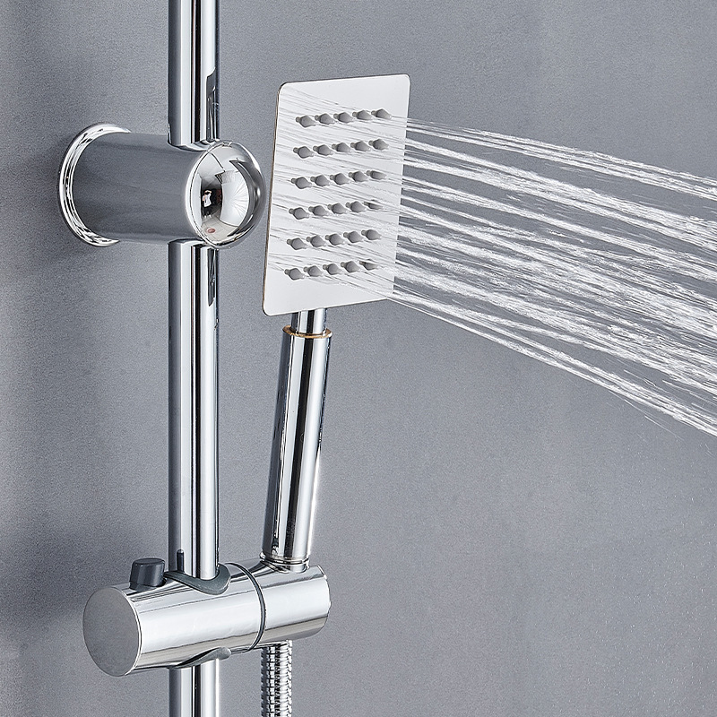 Cross-border simple one-piece split rod stainless steel shower head set with soap box, bathroom bathtub pressurized nozzle Specification drawing