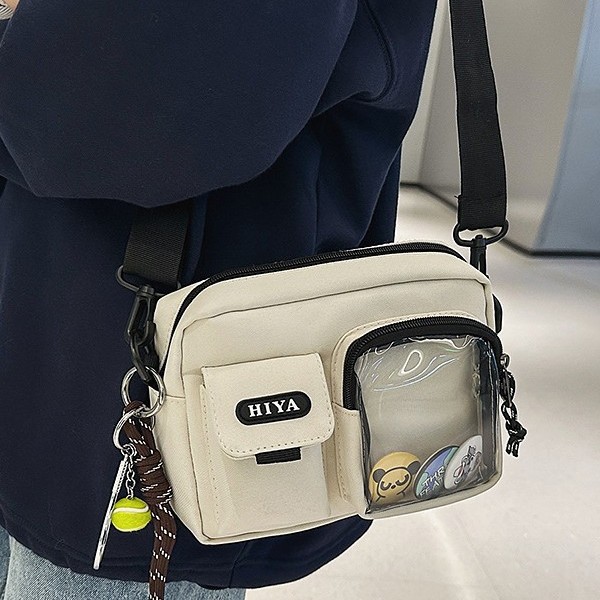 2025 New spring large-capacity small square bag, gender-neutral style, daily portable single-shoulder bag for male and female students, crossbody bag full figure