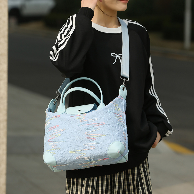 New fashionable and versatile yoga and fitness bag, women's single-shoulder canvas short-distance travel bag, outdoor portable hand-held mommy bag Specification drawing