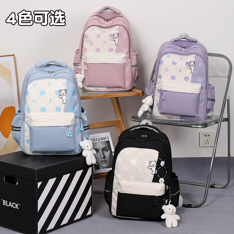 Large-capacity girl backpacks for grades three to six in primary and secondary schools, cartoon multi-layer backpacks for junior high school students, durable and lightweight Specification drawing
