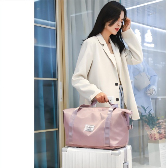 Folding travel bag, portable travel boarding bag, business trip luggage bag, yoga and fitness storage bag for women, large capacity, waterproof Application Scenario