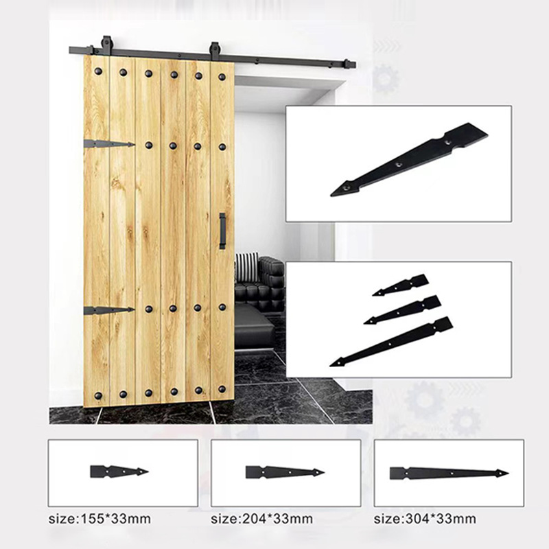 Barn door accessories, frosted black carbon steel hardware decorative parts, wooden doors, sliding doors, metal corner guards, iron parts, one-piece consignment details Picture