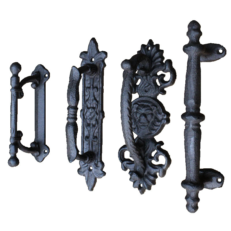 European-style retro and grand garden courtyard cast iron craft door pull handle, hand-pull home decoration wall decoration door handle Item Picture