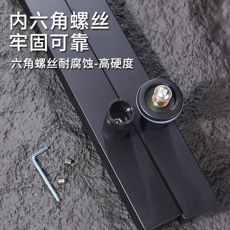 Glass door handle, stainless steel thickened square tube handle, hotel door, stainless steel black rose gold sliding door handle details Picture