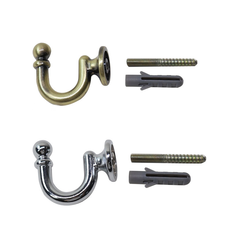 A cross-border metal wall arc-shaped hook, aluminum alloy curtain accessory, decorative wall hook, curtain hook Item Picture