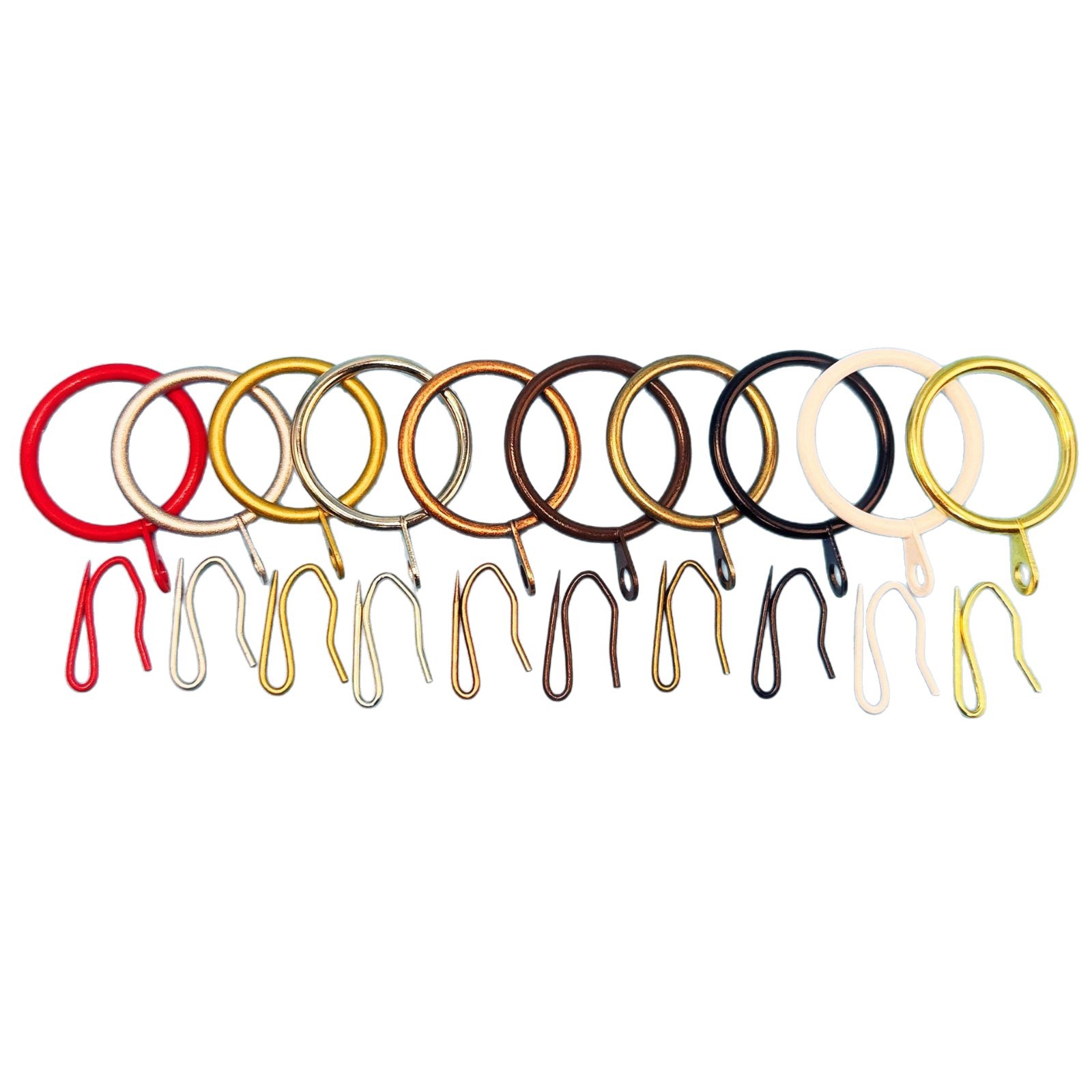 Cross-border curtain circular metal lifting rings, curtain rings, plastic curtain hooks, curtain hook accessories, pointed hooks Item Picture