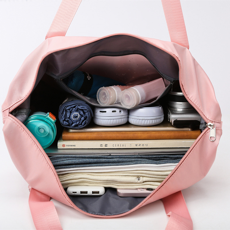 Foldable hand-held travel bag for women, large-capacity dry and wet separation storage bag, lightweight fitness luggage bag for short business trips Specification drawing