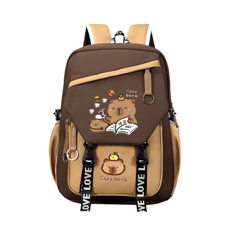 High-appearance-level, dirt-resistant Kapibala schoolbag, children's backpack, super cute boys and girls, junior high school and college students' campus backpacks Item Picture