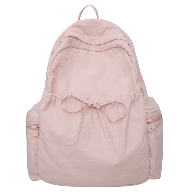 High school student backpack for girls, light travel, cream-colored versatile, junior high school student schoolbag, large-capacity casual bag Item Picture
