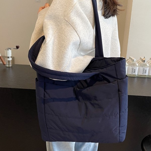 New autumn and winter handbags, cotton-padded jackets with a fluffy feel, computer bags, multi-bag simple and large-capacity tote bags, travel bags for cross-border travel details Picture