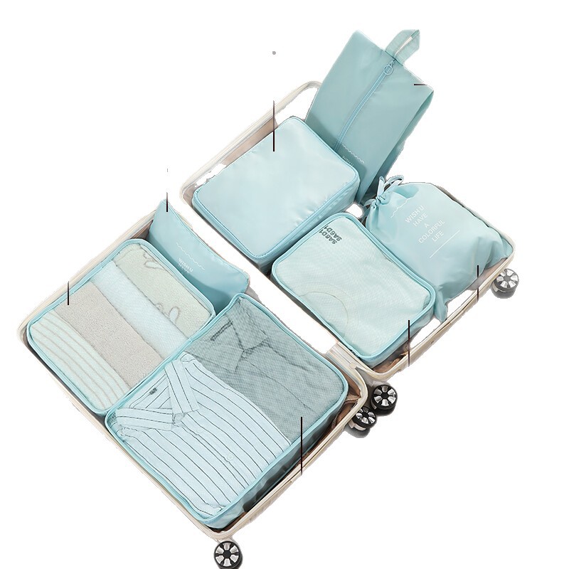 Travel storage bag, portable clothing and luggage sorting bag for business trips, expandable waterproof large-capacity travel seven-piece set Item Picture