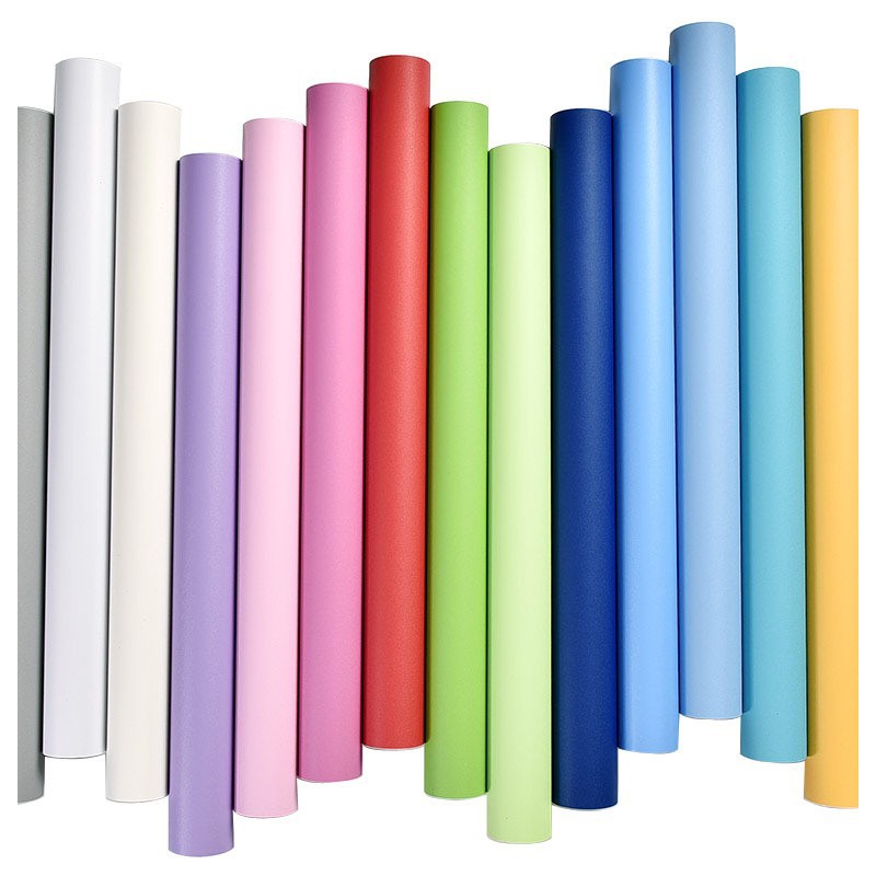 Solid-color wallpaper self-adhesive thickened PVC self-sticking plain simple cabinet renovation wallpaper waterproof children's school wall stickers Item Picture